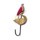 Handpainted Peacock Design Iron Wall Hook with Traditional Indian Art